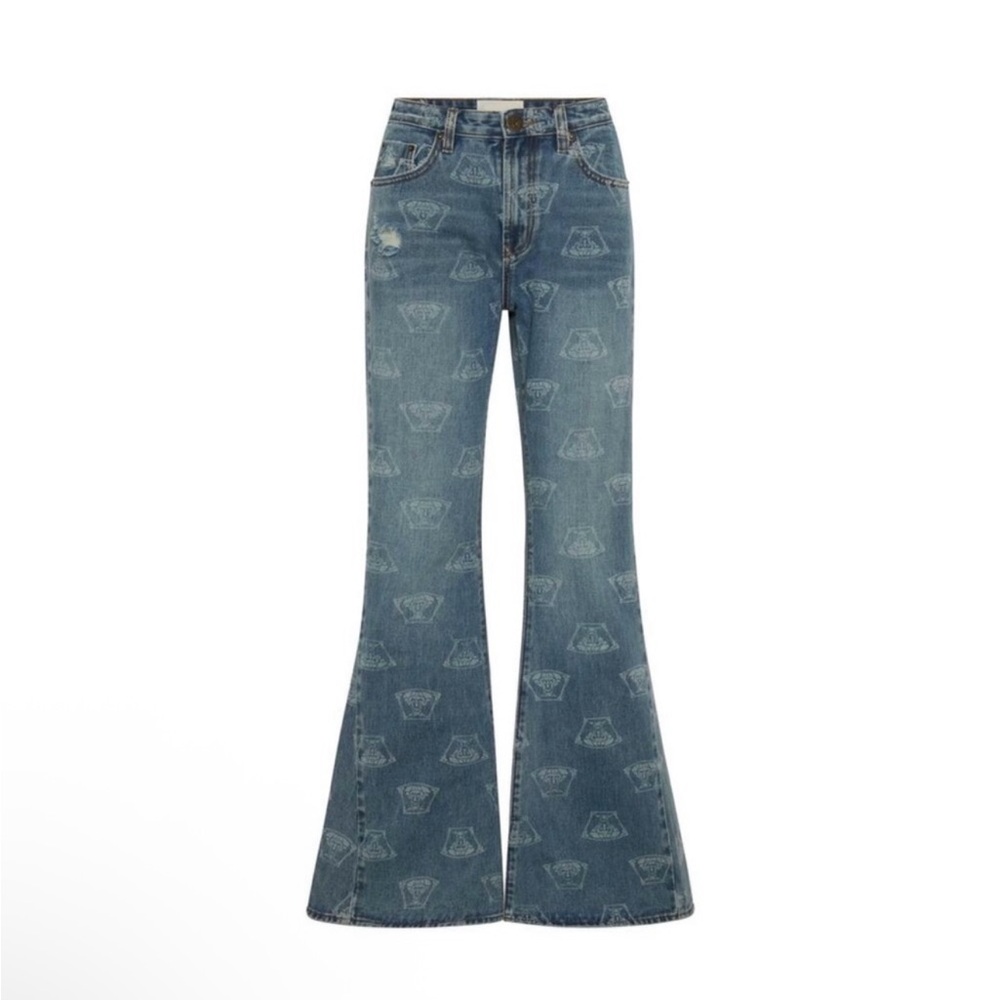 ONE TEASPOON - Marines Mid Waist Flared Denim Jeans - NEW - Picture 6 of 9
